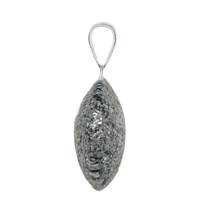 Murano Glass Pendant 14mm Lentil - Black Speckle/Sterling Silver