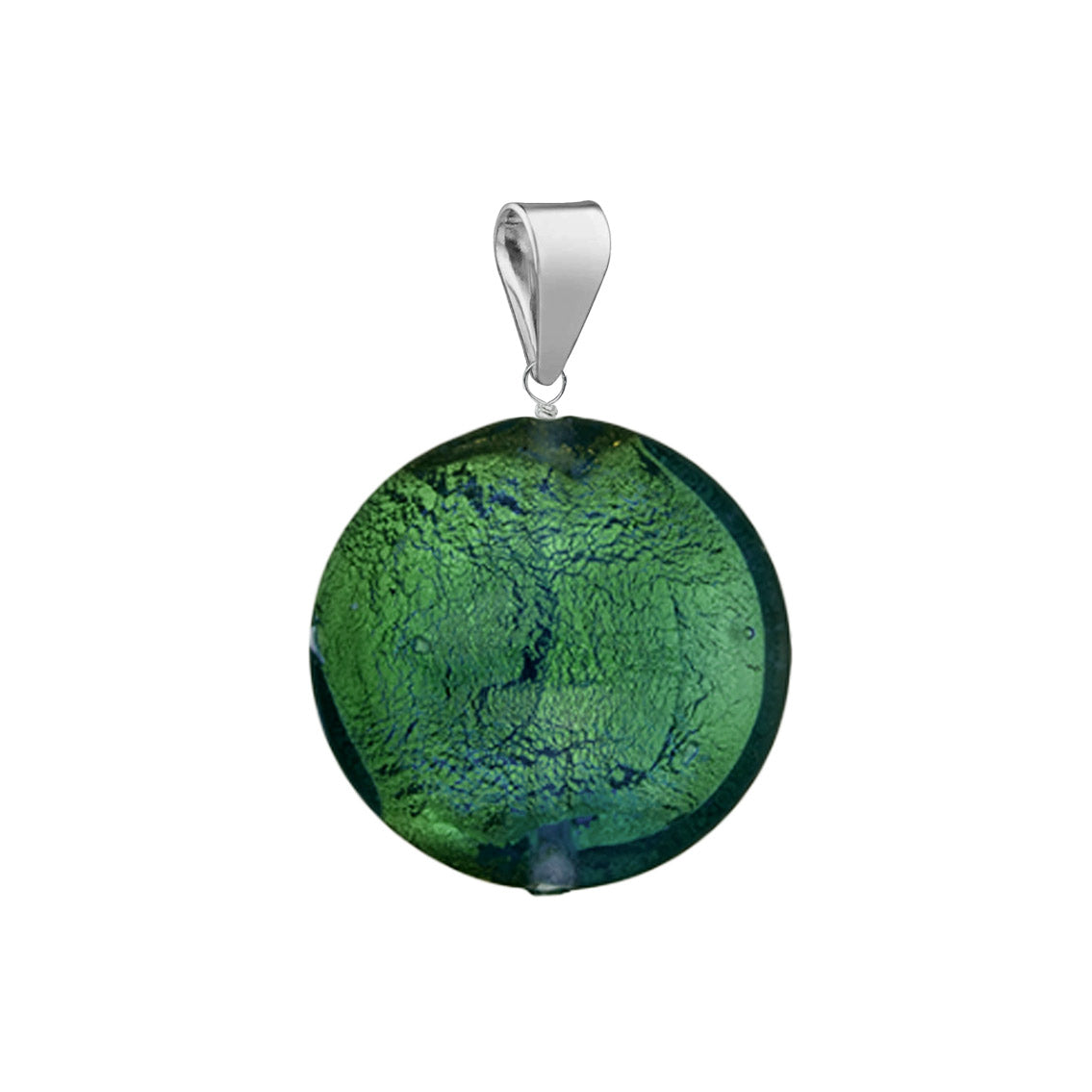 Murano glass pendant for necklace in sterling silver