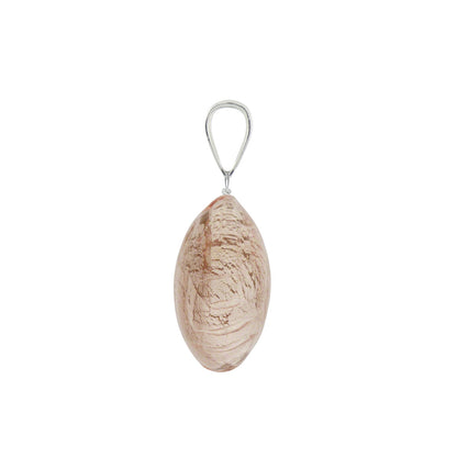 Murano Glass Pendant 14mm Lentil - Pale Pink/Sterling Silver