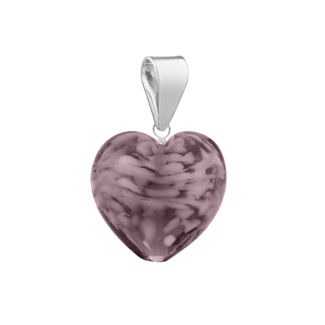 Murano glass pendant for necklace in sterling silver