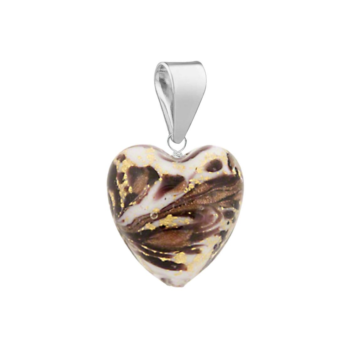 Murano glass pendant for necklace in sterling silver