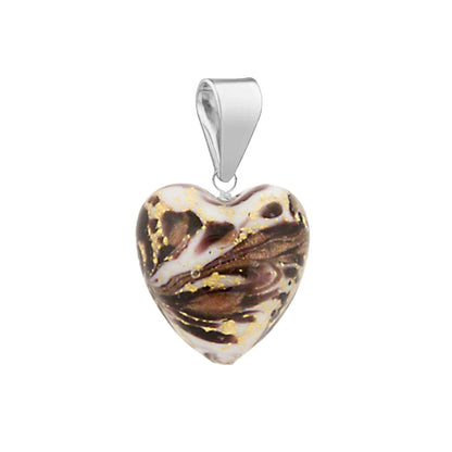 Murano glass pendant for necklace in sterling silver