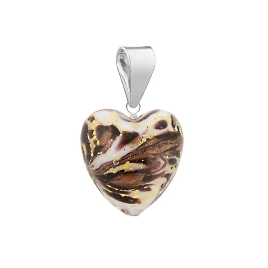 Murano glass pendant for necklace in sterling silver