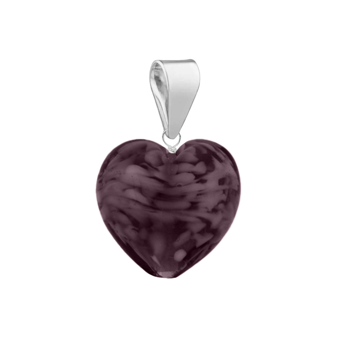 Murano glass pendant for necklace in sterling silver