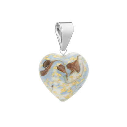Murano glass pendant for necklace in cornflower blue and sterling silver