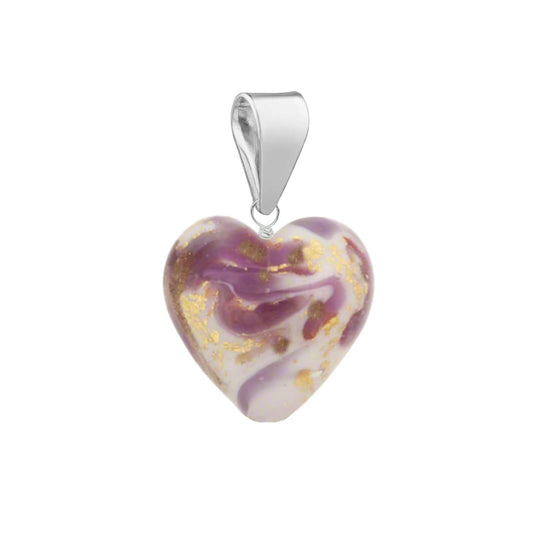 Murano glass pendant for necklace in sterling silver