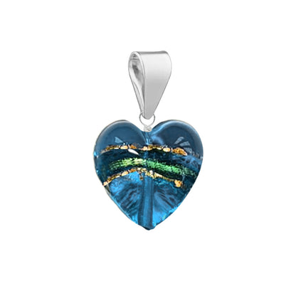 Murano glass pendant for necklace in sterling silver