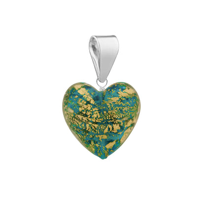 Murano glass pendant for necklace in sterling silver