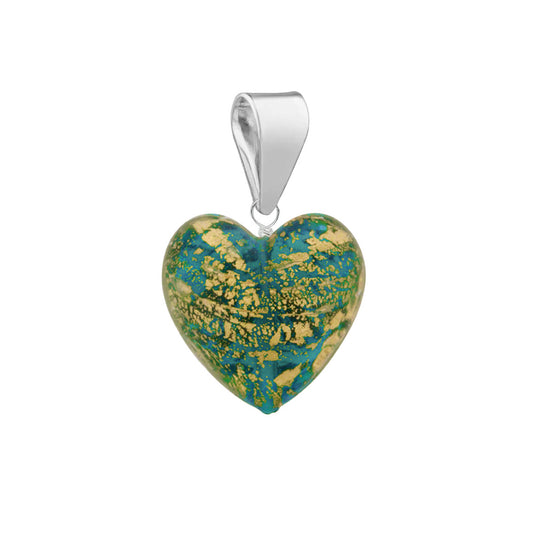 Murano glass pendant for necklace in sterling silver