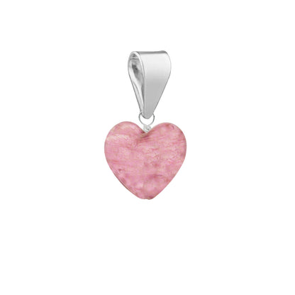 Murano Glass Pendant 8mm Heart - Pale Pink/Sterling Silver