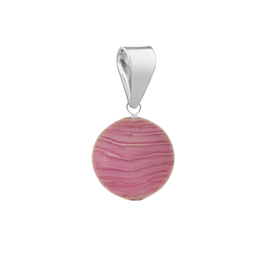 Murano glass pendant for necklace in sterling silver