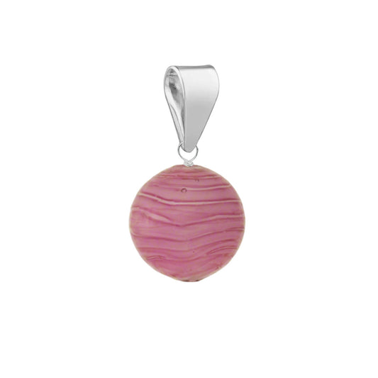 Murano glass pendant for necklace in sterling silver
