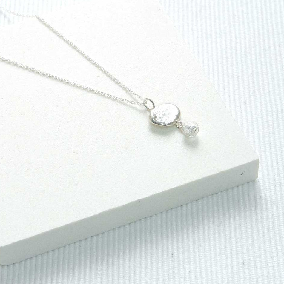 Molten Drop Pendant Necklace - Sterling Silver