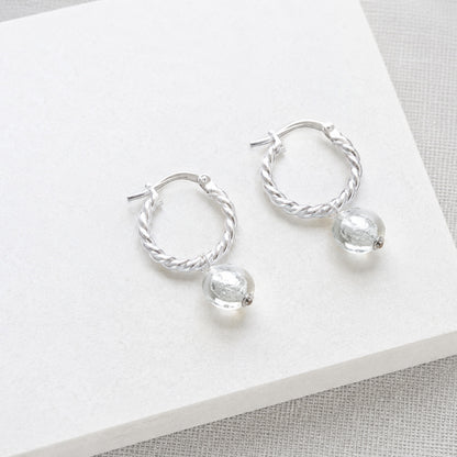 Rope Twist Hoops Earrings - Sterling Silver