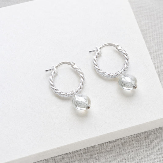 Rope Twist Hoops Earrings - Sterling Silver