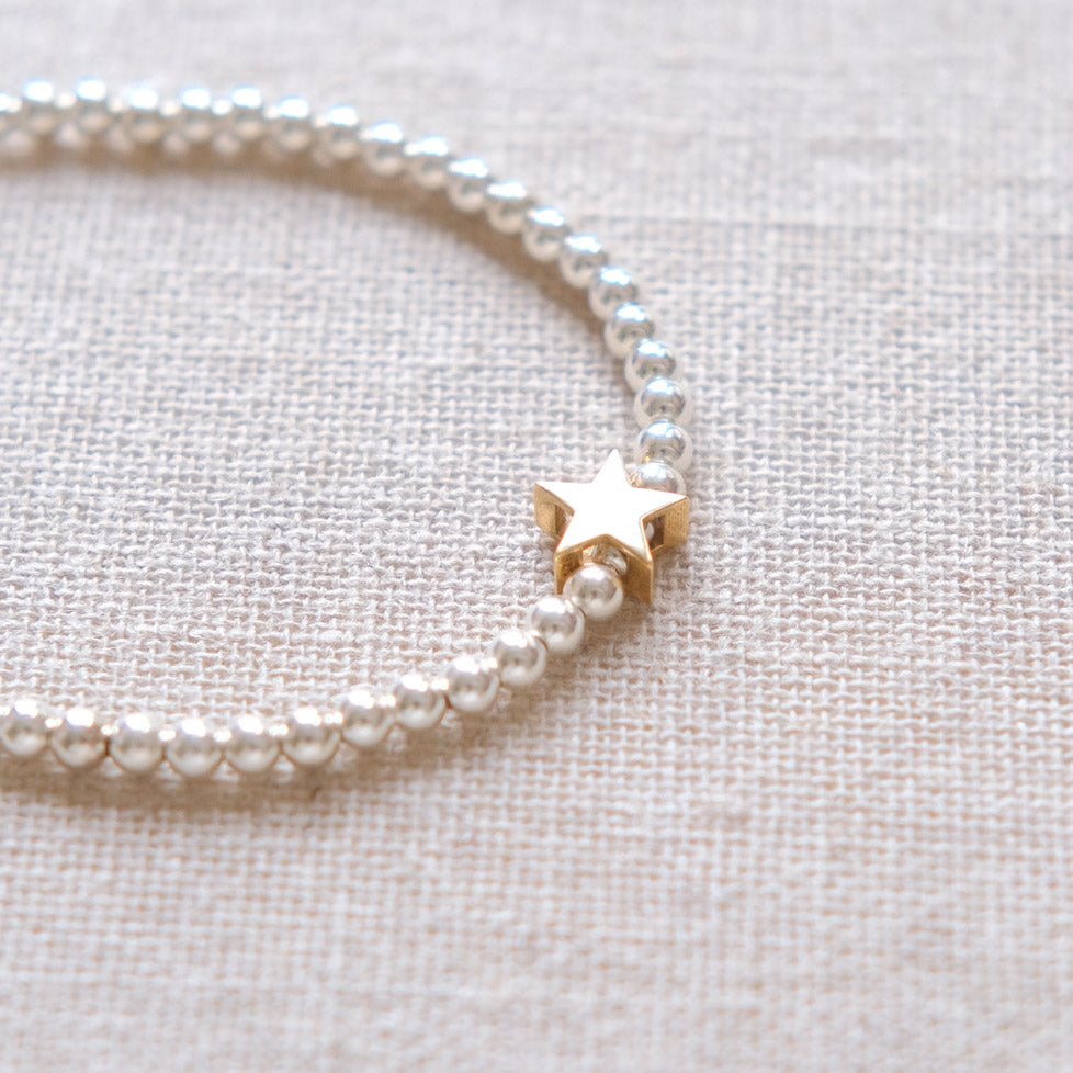 Star Bracelet - Sterling Silver and Gold Plate