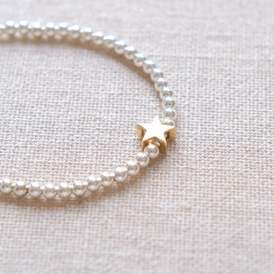 Star Bracelet - Sterling Silver and Gold Plate