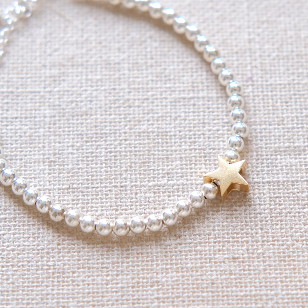 Star Bracelet - Sterling Silver and Gold Plate