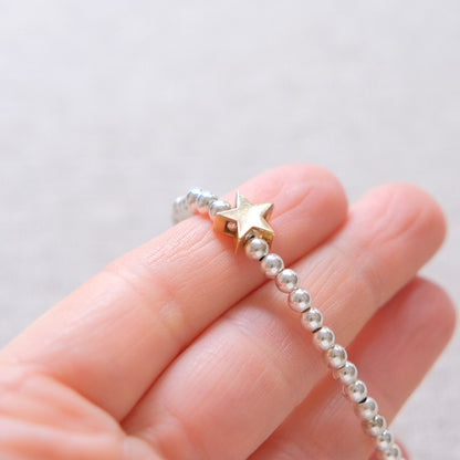 Star Bracelet - Sterling Silver and Gold Plate