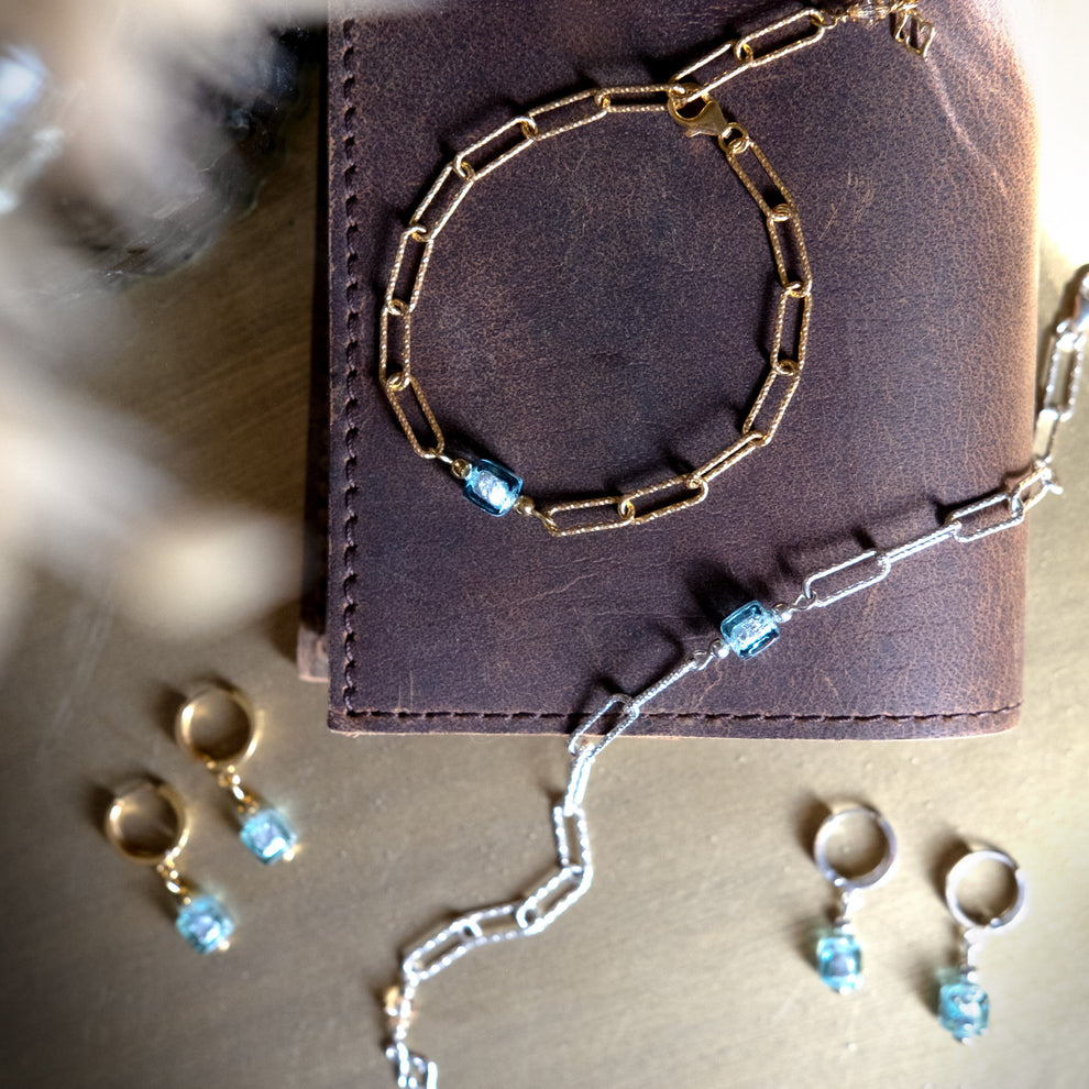 Azure Paperclip Bracelet - Sterling Silver – Lezzeri