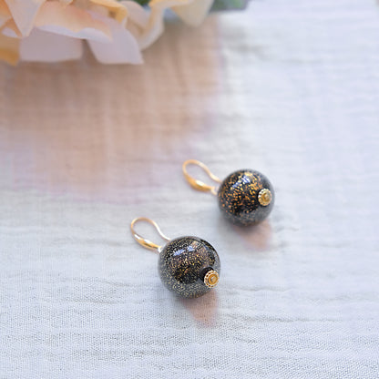 Blown Murano Glass Hook Drop Earrings - Gold