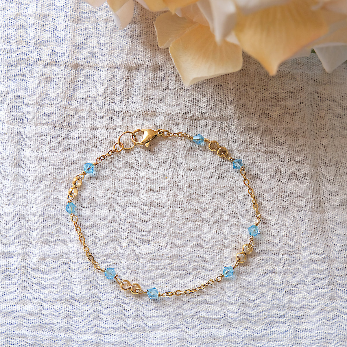 Blue Swarovski Crystal Bracelet - Sterling Silver