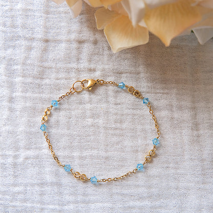Blue Swarovski Crystal Bracelet - Sterling Silver