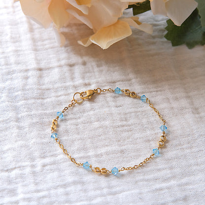Blue Swarovski Crystal Bracelet - Sterling Silver