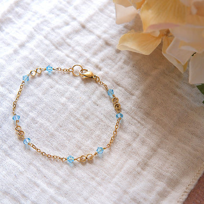 Blue Swarovski Crystal Bracelet - Sterling Silver