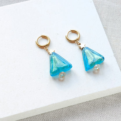 Christmas Tree and Star Earrings - Gold PRE ORDER