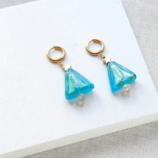 Christmas Tree and Star Earrings - Gold PRE ORDER