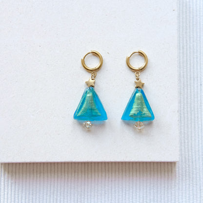 Christmas Tree and Star Earrings - Gold PRE ORDER