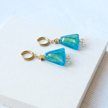 Christmas Tree and Star Earrings - Gold PRE ORDER