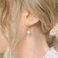 Daisy Rope Twist Hoops Earrings - Aqua/Gold vermeil