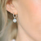 Daisy Rope Twist Hoops Earrings - Aqua/Sterling Silver