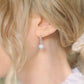 Daisy Rope Twist Hoops Earrings - Aqua/Sterling Silver