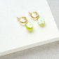 Daisy Coin Simple Hoop Earrings - Lime/Gold Vermeil