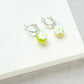 Daisy Coin Simple Hoop Earrings - Lime/Sterling Silver