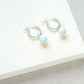 Daisy Rope Twist Hoops Earrings - Aqua/Sterling Silver