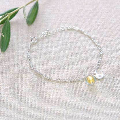 Crescent Moon Bracelet - Sterling Silver