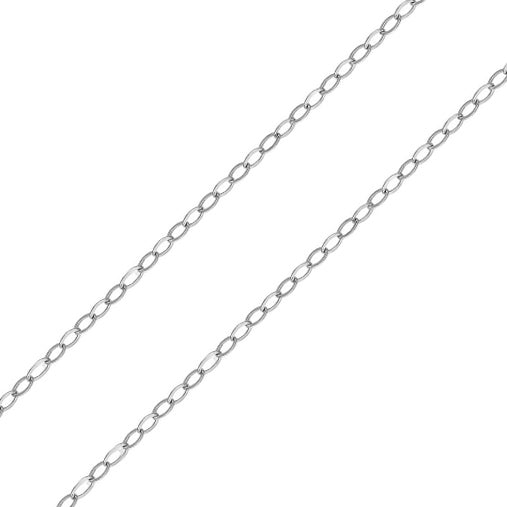 Cable Chain Dainty Necklace 16-18 inch - Sterling Silver