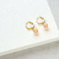 Flower Shaped Bubble Hoop Beaded Earrings - Pink/Gold Vermeil