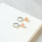 Flower Shaped Bubble Hoop Beaded Earrings - Pink/Sterling Silver
