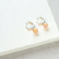 Flower Shaped Bubble Hoop Beaded Earrings - Pink/Sterling Silver
