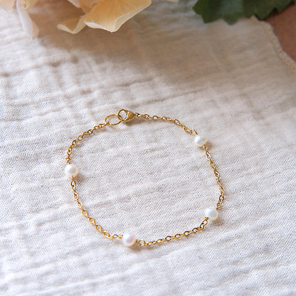 Freshwater Pearl Bracelet - Gold