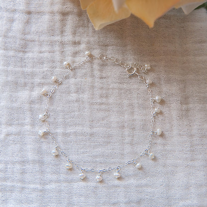 Freshwater Pearl Cascade Bracelet - Sterling Silver