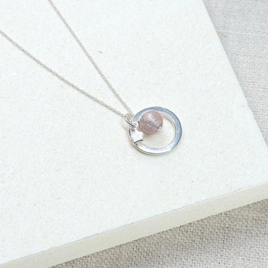 Harmony Necklace - Light Aubergine/Sterling Silver