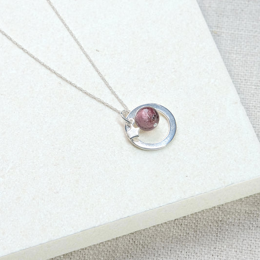 Harmony Necklace - Deep Aubergine/Sterling Silver
