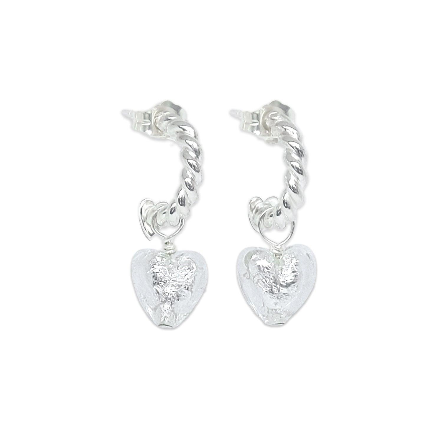 Heart Hoops 'Love Mi Amorè - Sterling Silver