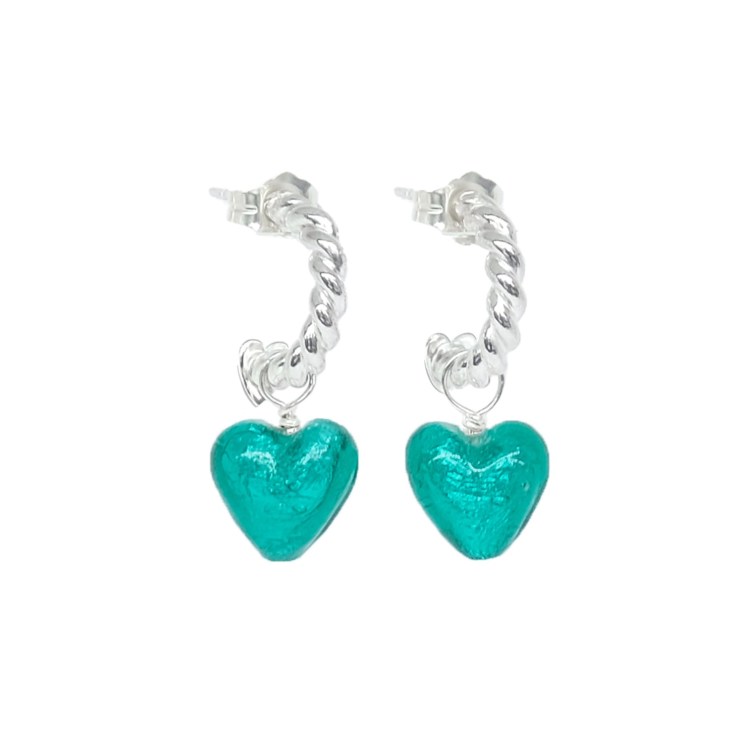 Heart Hoops 'Love Mi Amorè - Sterling Silver